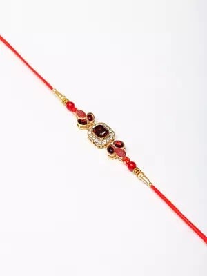 Studded Stone Alluring Rakhi with Mauli Thread