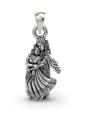 Sterling Silver Radha Krishna Pendant