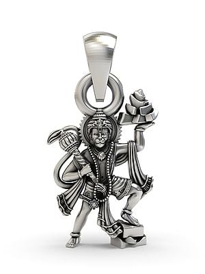 Lord Hanuman Lifting Sanjeevani Mountain Vietnam Pendant