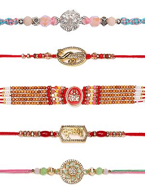 Multicolor (Combo of Five) Rakhi for a Forever Connection