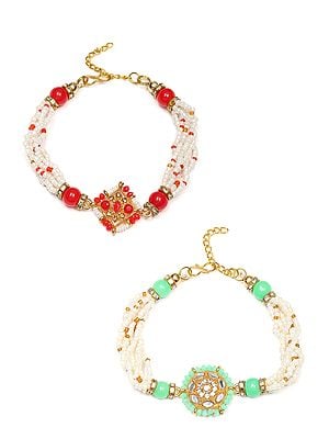 Beaded Adjustable Bracelet Rakhi (Set of 2)