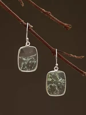 Faceted Aqua Crackle Hook Earrings