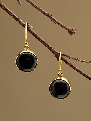 Round Shape Hematite Hook Earrings