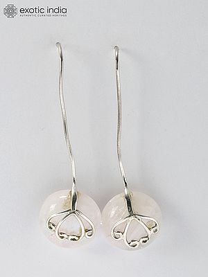 Rose Quartz Hook Earrings | Sterling Silver Jewelry