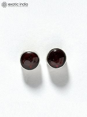 Small Round Cut Garnet Earrings