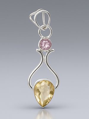 Faceted Amethyst and Lemon Topaz Pendant