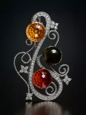 Designer Cubic Zirconia Pendant with Marcasite