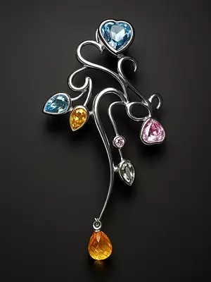 Cubic Zirconia Pendant with Dangling Drop