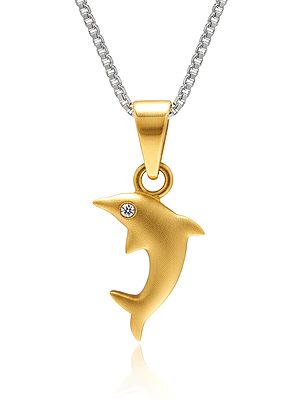 Designer Dolphin Pendant with Diamond Eye