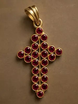 Pink Tourmaline Cross Pendant