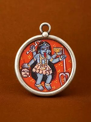 Hand-Painted Goddess Kali Pendant