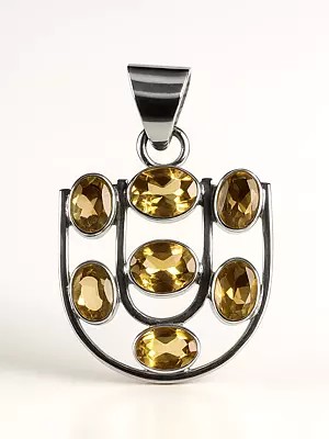 Faceted Citrine Pendant | Citrine Gemstone Jewelry
