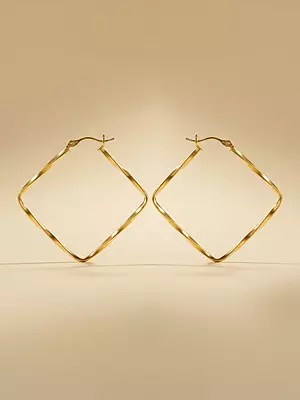 Handcrafted Twisted Rhombus Earrings