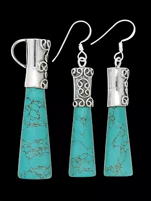 Inlay Pencil Pendant with Matching Earrings Set