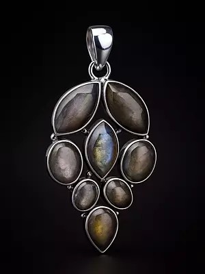 Faceted Labradorite Pendant | Labradorite Stone Jewelry