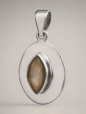 Sterling Silver Pendant with Faceted Gems