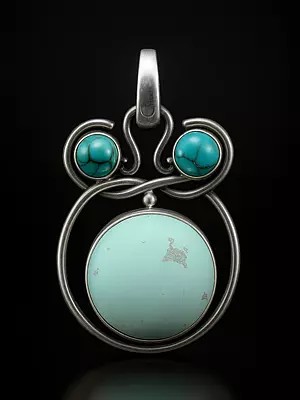 Designer Sterling Silver Pendant with Turquoise Gemstone