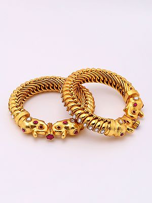 Openable Elephant Head Sutlada Pair of Bangles