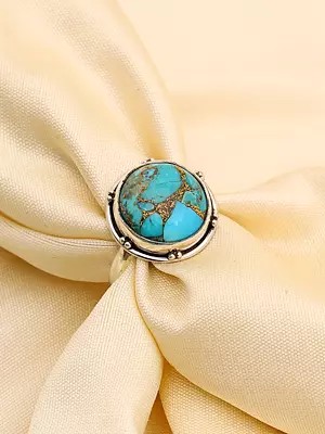 Round Shape Copper Turquoise Ring