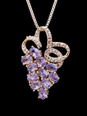 Tanzanite Grape-Cluster Pendant in Faceted Cut