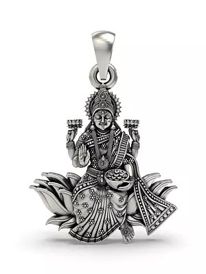 Goddess Lakshmi Seated on Lotus Pendant