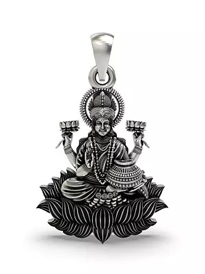 Goddess Lakshmi Seated on Lotus Pendant