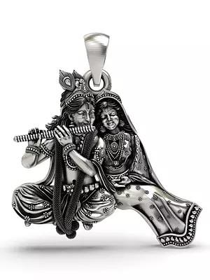 Radha Krishna Playing Flute Pendant