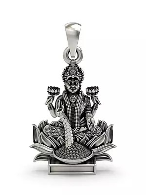 Goddess Lakshmi Seated on Lotus Pendant