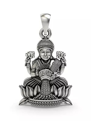Goddess Lakshmi Seated on Lotus Pendant
