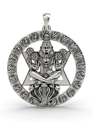 Sterling Silver Chakra Narasimha Pendant