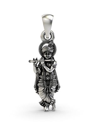 Sterling Silver Lord Krishna Pendant