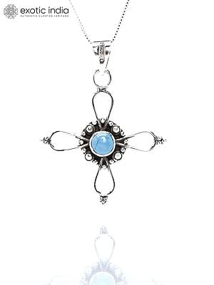 Stelring Silver Pendant with Persian Turquoise