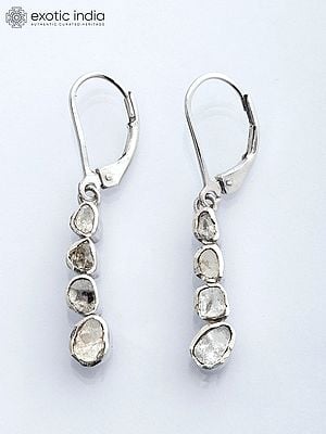 Polki Diamond Leverback Dangle Earrings