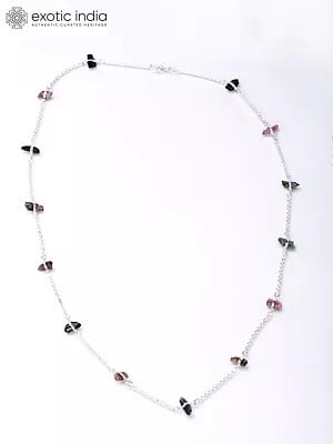 Long Tourmaline Chips Necklace