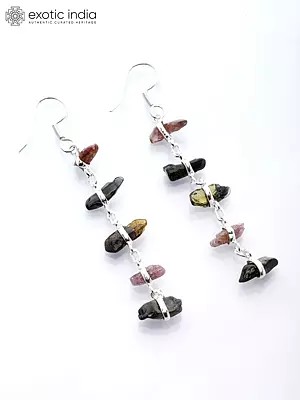 Tourmaline Chips Dangle Earrings