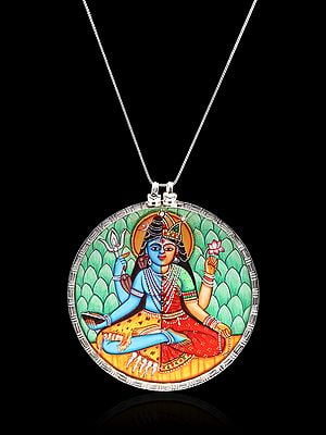 Hand-Painted Ardhanarishvara (Shiva Shakti) Pendant