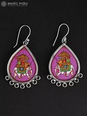 Hand-Painted Rajasthani Royal Elephant Earrings