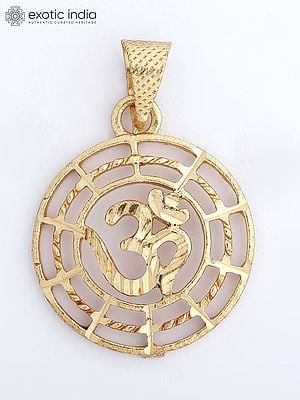 Round Shape Om Brass Pendant