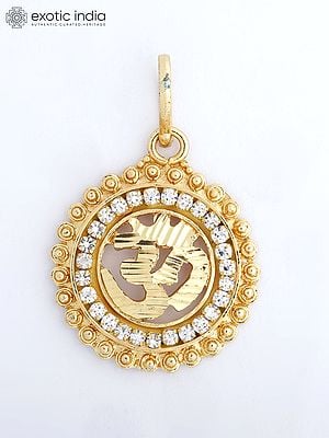 Round Shape Om Brass Pendant