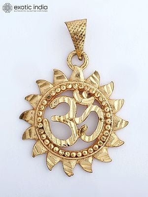 Brass Sun Pendant with Om