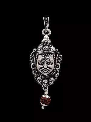 Mahakal Silver Pendant with Rudraksha