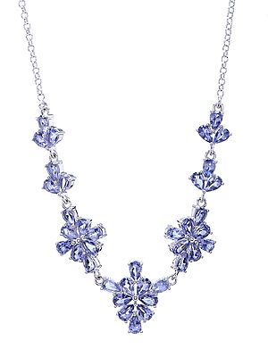 Floral Tanzanite Statement Necklace