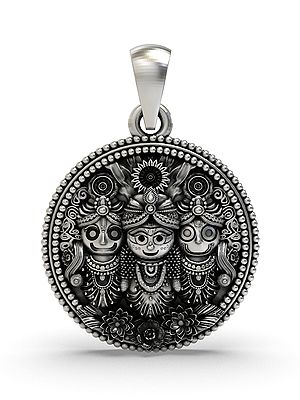 Round Shape Lord Jagannath, Balabhadra & Subhadra Pendant