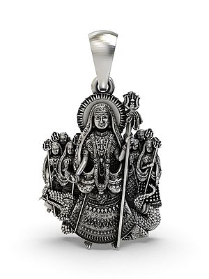 Hindu Folk Goddess Khodiyar Sterling Silver Pendant