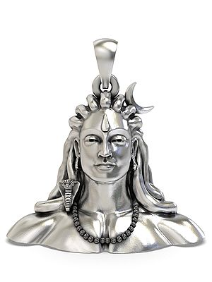 Adiyogi Shiva Bust Sterling Silver Pendant