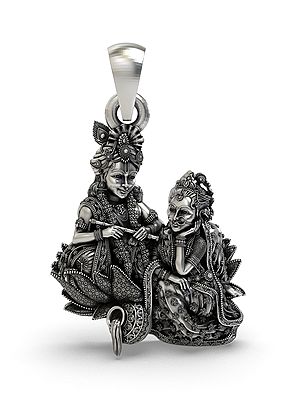 Radha Krishna Sitting Together Pendant