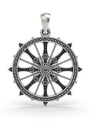 Konark Chakra Inspired Sterling Silver Pendant