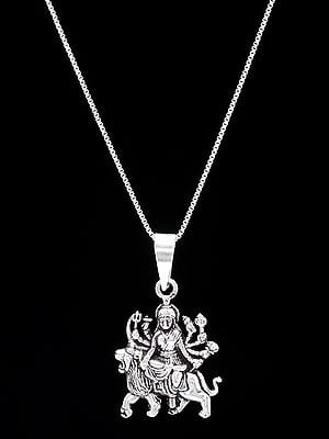 Sterling Silver Goddess Durga Pendant