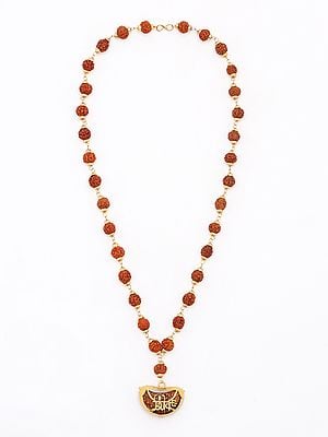 Brass Shiva Rudraksha Mala | Spiritual Jewelry