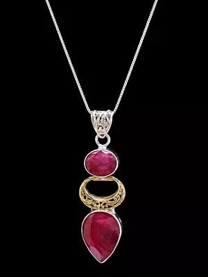 Ruby Gemstone Sterling Silver Pendant